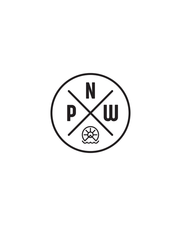 Small PNW X Circle Sticker