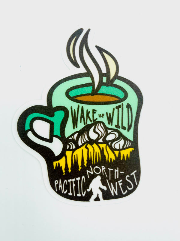 Wake Up Wild Mug Sticker