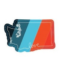 Small State Love Colors Wa Sticker