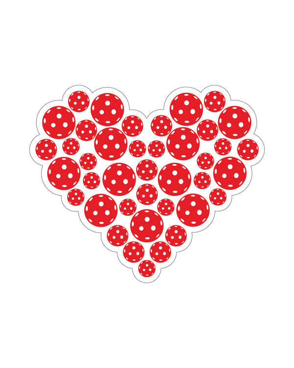 Pickleball Heart Sticker (small)