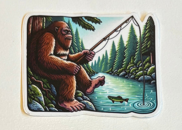 Bigfoot Fishing Sticker
