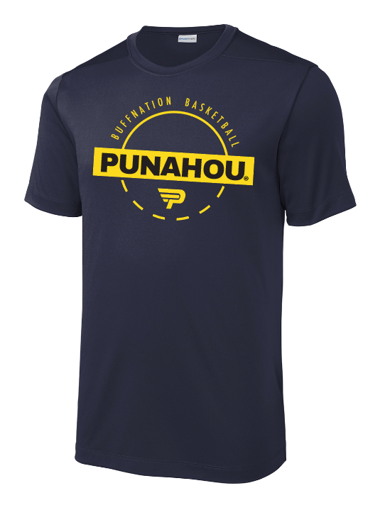 Adult POD Punahou BBall Circle Perf Tee