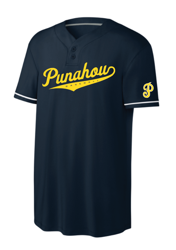 Adult Punahou Baseball Script 2 Button Jersey