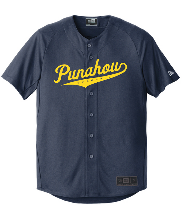 Adult Punahou Baseball Script Full Button Jersey