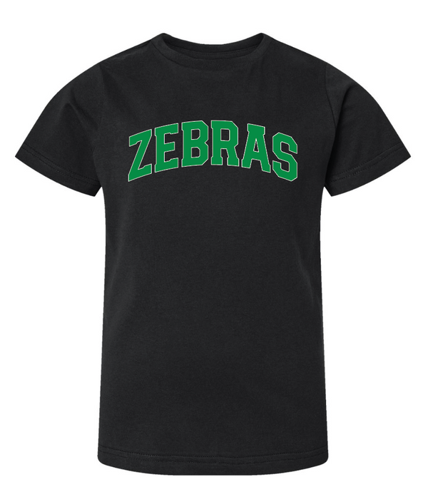 Youth POD Grass Valley Zebras Arch Black Tee