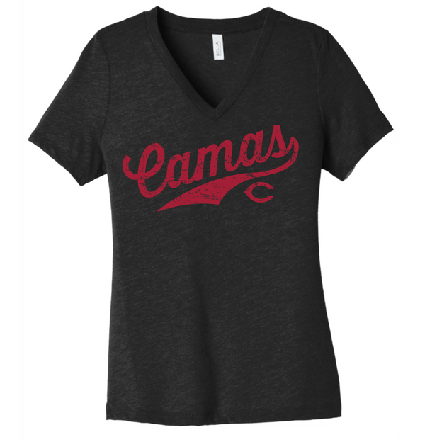 Women's Camas Script V-Neck Tee