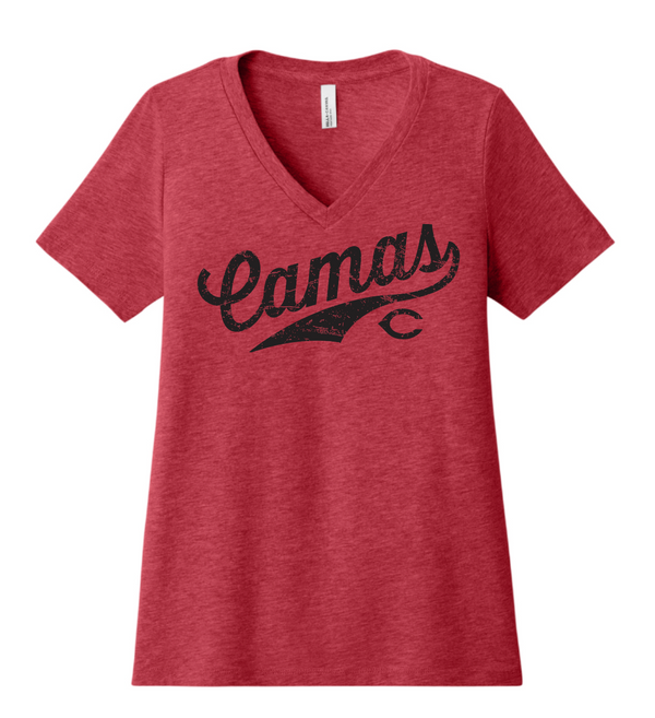 Women's Camas Script V-Neck Tee