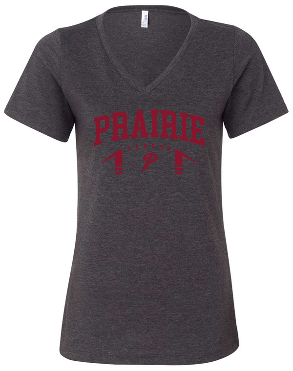 Women's Prairie Football V-Neck Tee