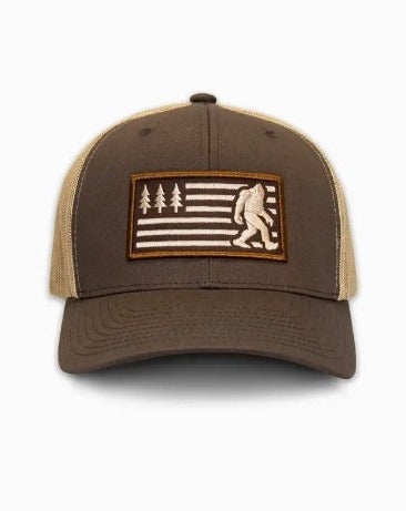 Bigfoot American Flag Trucker Hat