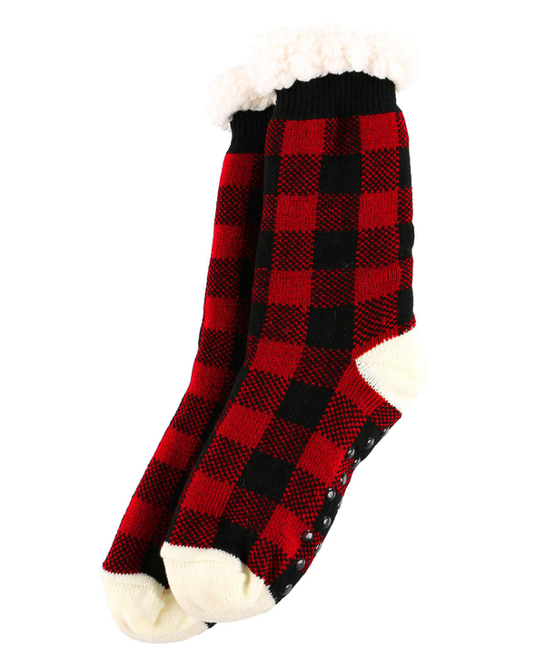 Women's Plush Plaid Sock